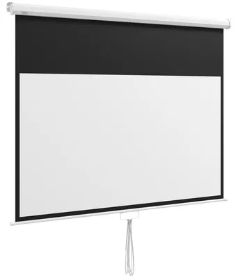 Produktbild von HOMCOM Beamer-Leinwand 172 x 96 cm Manuell Projektionsleinwand für 4K, HD Weiß