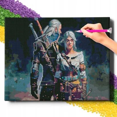 Immagine prodotto di The Witcher Quadro diamante 40x50 cm con cornice
