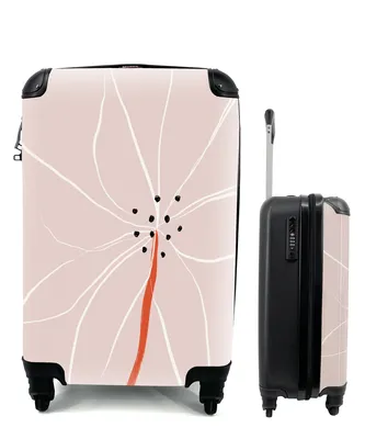 Produktbild von MuchoWow® Koffer Handgepäck Trolley Rollkoffer Kleine Reisekoffer mit 4 Rollen - Blumen - Abstrakt - Pastell - Cabin Size < 55x40x23 cm & 55x40x20 cm - Fotokoffer - Kabinenkoffer - Boardgepäck - Reise-Box - Reisekoffer - Reisegepäck - Koffer mit Bild - Trolley für Kinder