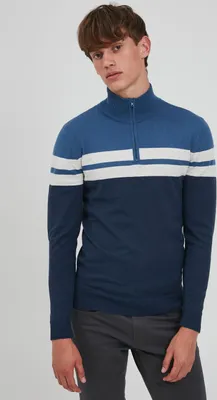 Produktbild von BLEND BHNaresh Herren Strickpullover Troyer Feinstrick Pullover mit Stehkragen aus 100% Baumwolle