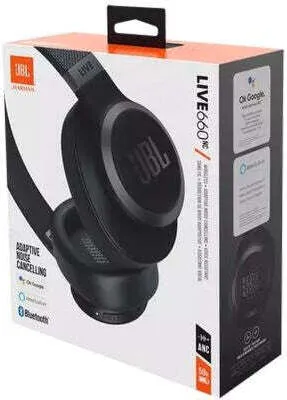 Zdjęcie produktu dla JBL Live 660NC, Przewodowy i Bezprzewodowy, Połączenia/muzyka, 16 - 20000 Hz, 265 g, Zestaw słuchawkowy, Czarny