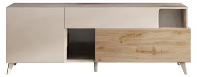 Image de CALICOSY - Meuble TV 2 portes, 1 tiroir et 2 niches L180 cm - MALA