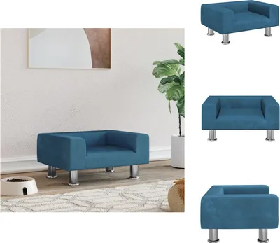 Immagine prodotto di vidaXL Letto per cani blu 50x40x26,5 cm in velluto - Letti per cani