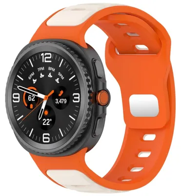 Obrázok produktu pre Pre Samsung Galaxy Watch 8 / 8 Classic Reverse Buckle Dvojfarebný silikónový remienok Orange / Beige