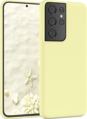 Produktbild von EAZY CASE Silikonhülle für Samsung Galaxy S21 Ultra 5G Silikon Backcover Schutz in Gelb