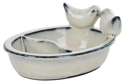 Immagine prodotto di Esschert Design | Ciotola per uccelli - bianca - in terracotta - Ciotola per acqua e semi