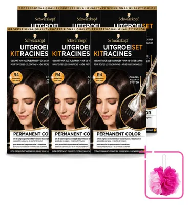 Imagen del producto de 6 unidades del set Schwarzkopf para retocar el color de la raíz - Castaña oscura - Paquete económico