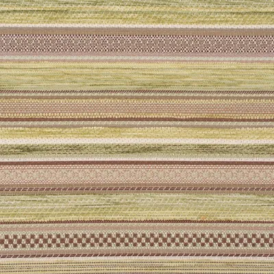 Produktbild von Möbelstoff Meterware Bezugsstoff Chenille KRUMBACH Streifen grün beige 140cm