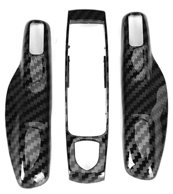 Imagen del producto de Juego de 3 fundas para llaveres de coche - Fabricadas en fibra de carbono - Protector para llaveros - Compatible con sistemas de entrada sin llave - Resistente a golpes - Diseño cómodo - Funda para llaves