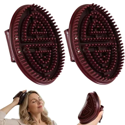 Produktbild von 2er-Set Körper- & Gesichts-Massagebürste, PVC/TPE, flexibel & weich, ergonomischer Griff, wasserfest, Entspannung & Durchblutungsförderung, braun
