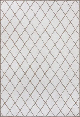 Zdjęcie produktu dla Dywan na taras 200x290cm dwustronny sznurkowy, beżowo kremowy płasko tkany