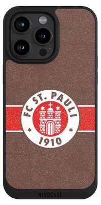 Produktbild von NIVOCASE Handyhülle für Apple iPhone 15 Pro Max  Hülle NIVOpure Case Schwarz FC St. Pauli Logo Offizielles Lizenzprodukt