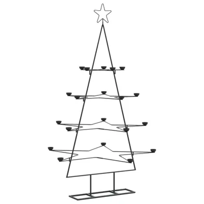 Zdjęcie produktu dla Metalowa choinka do dekoracji czarna 140 cm