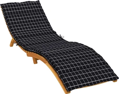 Produktbild von vidaXL Sonnenliegen-Auflage Schwarz Karomuster Oxford-Gewebe
