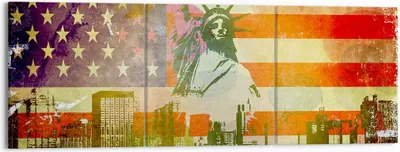 Produktbild von Bild auf Leinwand - Leinwandbild - Symbol USA Freiheit - 150x50cm - Wand Bild - Wanddeko - Leinwanddruck - Bilder - Kunstdruck - Wanddekoration - Leinwand bilder - Wandkunst - CA150x50-2543