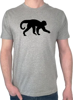 Produktbild von Huuraa Herren T-Shirt Affe Silhouette XL Sport Grey Bio Baumwolle Fairtrade Herrenshirt Geschenkidee