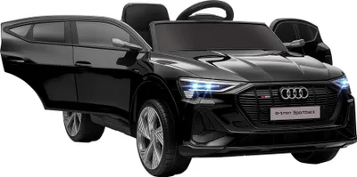 Zdjęcie produktu dla HOMCOM Elektryczny samochodzik dla dzieci, 12 V Audi E-tron z pilotem, pasem bezpieczeństwa, muzyką (MP3/USB/TF), jeździk dla dzieci w wieku 3-5 lat, 3-5 km/h, czarny