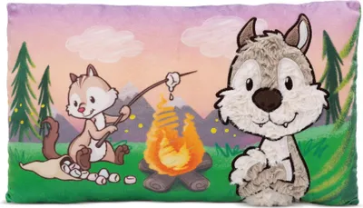 Produktbild von NICI Wolf Winny & Chipmunk Jojo, Mehrfarbig, Rechteckig, Plüsch, Polyester, Zierkissen