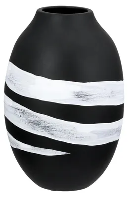 Produktbild von Gilde Vase, rund, "Escovus", Keramik, schwarz, VE 3, H. 21 cm, D. 14 cm 58544 4063387585443