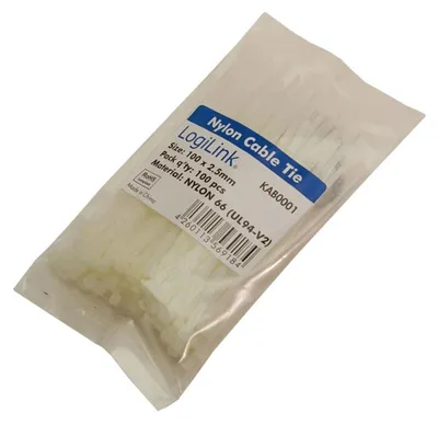 Image de LogiLink Kabelbinder, 100 x 2,5 mm, Nylon, weiá