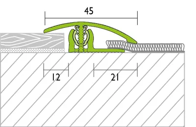 Produktbild von PROLINE Eiche 55mm Bodenprofil, PROVARIOclip Universal Eiche Furnier, Einrastendes Profilsystem mit Drehgelenktechnik, Ohne Sichtbare Verschraubung, Für Bewegungsfugen Schwimmende Bodenbeläge