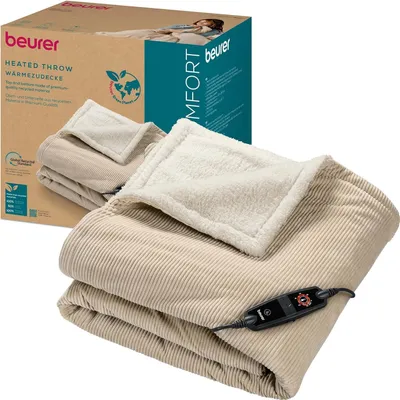Produktbild von Beurer HD 80 Cord beige Heizdecke kuschelige Wärmedecke 6 Temperaturstufen