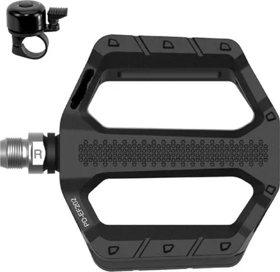 Produktbild von Shimano Flat Pedals PD-EF202 in Schwarz inkl. Fahrradklingel