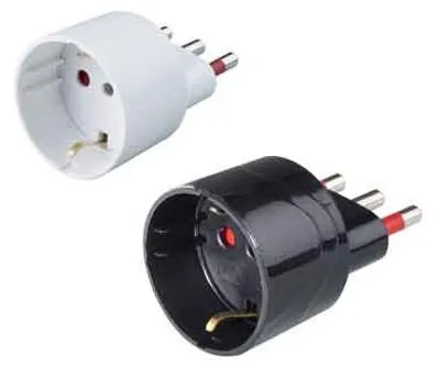 Productafbeelding van Eenvoudige SCHUKO-adapter 16A ROSI 2P+T - stopcontacten 10/16A 2P+T, kleur: zwart