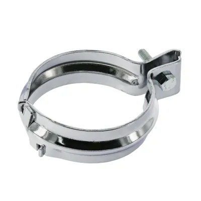 Produktbild von Auspuffhalteschelle hinten, breit, 2-teilig, verchromt - Simson S50, S51, S70, S53, S83, SR50, SR80