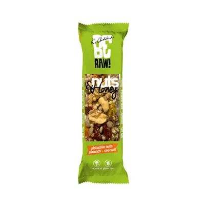 Obrázok produktu pre BeRAW! Nuts&Honey baton pistácie 30 g