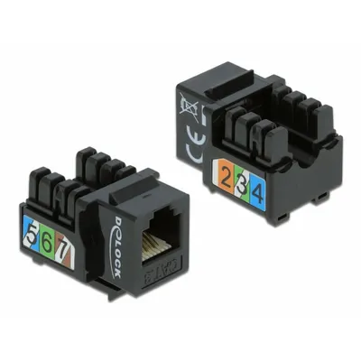 Produktbild von DeLOCK 86468, Flach, Schwarz, RJ-12, LSA, Weiblich, 24/26