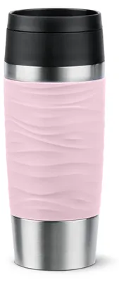 Obrázek produktu pro EMSA Travel Mug Waves, Růžová, Nerezová ocel, Silikon, Nerezová ocel, Polypropylen (PP), 36 ml, 8,3 cm, 200 mm