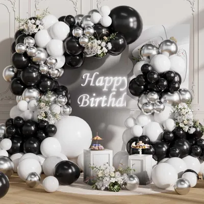 Produktbild von Luftballon Girlande Schwarz 155 Stück Set für Party & Deko