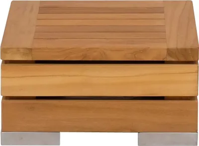Produktbild von Teako Design Beistelltisch Korsika Teakholz Edelstahl 40x40x21cm