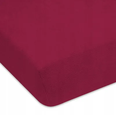 Produktbild von Designpremium Spannbettlaken Frottee 38x80 cm Dunkelrot