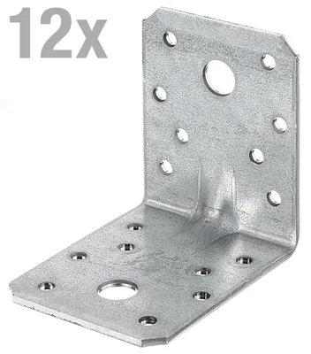 Produktbild von Alberts Schwerlast-Winkelverbinder mit Sicke | sendzimirverzinkt | 70 x 70 x 55 mm | 12er Set