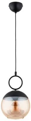 Zdjęcie produktu dla Lampa wisząca bursztynowy klosz SITRO czarna 1xE27x15W metal wym:85x20x20cm IP20 Alfa