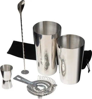 Produktbild von Cocktail Set / bestehend aus Shaker, Messbecher, Sieb und Rührstab