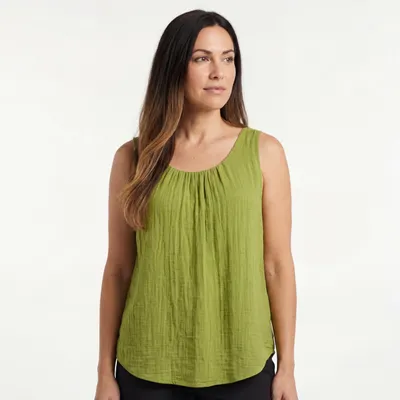 Produktbild von Trägertop Sommer Shirt Innentop blickdichtes Leinenoptik Oberteil 36-48 Damen
