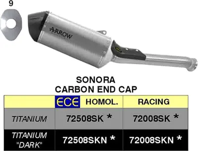 Immagine prodotto di Marmitta slip-on ARROW sonora titanio dark con fondello carby per KTM 890 smt