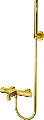 Produktbild von Aloni Wannenarmatur mit Thermostat und Handbrause Gold gebürstet