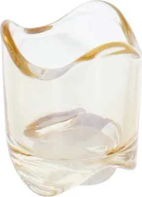 Produktbild von Teelichtglas wellig - creme - Glas - ca. 7x8 cm