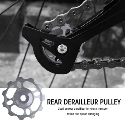 Obrázok produktu pre Predná remenica prehadzovačky, nosné diely s hliníkovým tesnením Predná remenica prehadzovačky vyradené diely pre bicykle (titánová farba) Bicykle a náhradné diely