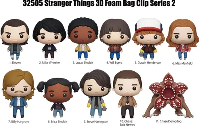 Zdjęcie produktu dla Przywieszki do toreb Stranger Things 3D PVC Seria 2 Display (24 szt.)