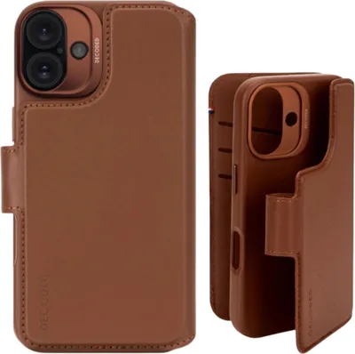 Produktbild von Decoded Leather Detachable Wallet, Geldbörsenhülle, Apple, iPhone 16, 15,5 cm (6.1"), Braun