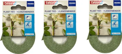 Produktbild von tesa Pflanzenbinder 5m x 12mm Witterungsbeständig wiederverwendbar Zuschneidbar 3 Stück