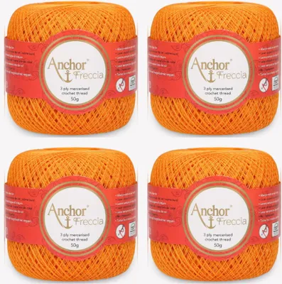 Obrázok produktu pre 4x priadza Anchor Freccia 25 – tenká bavlnená priadza na háčkovanie (farba 00314)