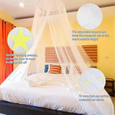 Produktbild von Famanu Moskitonetz für Bett, großes weißes Bettvorhang für Mädchen, einfache Installation, ideal für Schlafzimmerdekoration, mit Aufbewahrungstasche