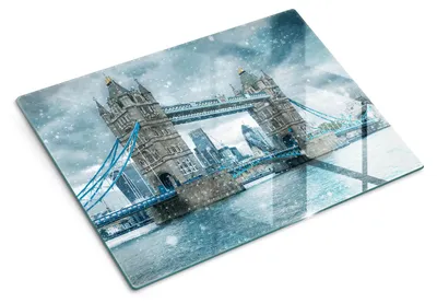 Imagen del producto de Tabla de cortar de vidrio - 40x30 cm - Tabla para la cocina - Vidrio templado - Protector para encimeras - Tabla para servir - Resistente al calor - Tower Bridge, Londres