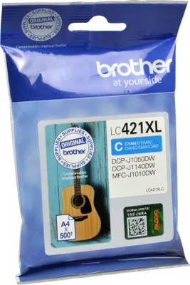 Produktbild von Brother LC-421XLC, Hohe (XL-) Ausbeute, Cyan, 1 Stück(e), 500 Seiten, Einzelpackung